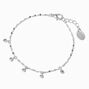 Silver-tone Cubic Zirconia Dainty Confetti Charm Bracelet,