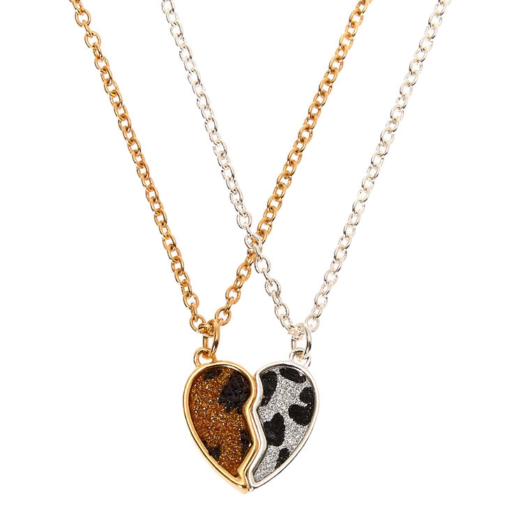Mixed Metal Leopard Pendant Necklaces - 2 Pack,