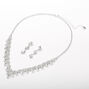 Silver Rhinestone Eye Leaf Jewelry Set - 2 Pack ,