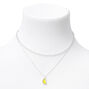 Silver Lemon Multi Strand Pendant Necklace - Yellow,