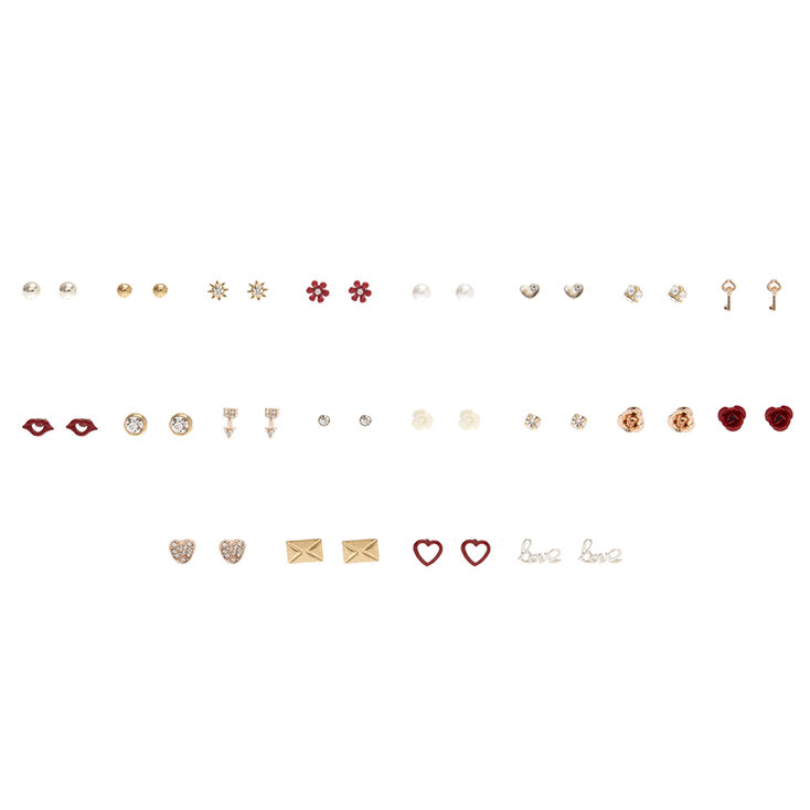 Claire's Lot de 20 clous d'oreille Lots of Love