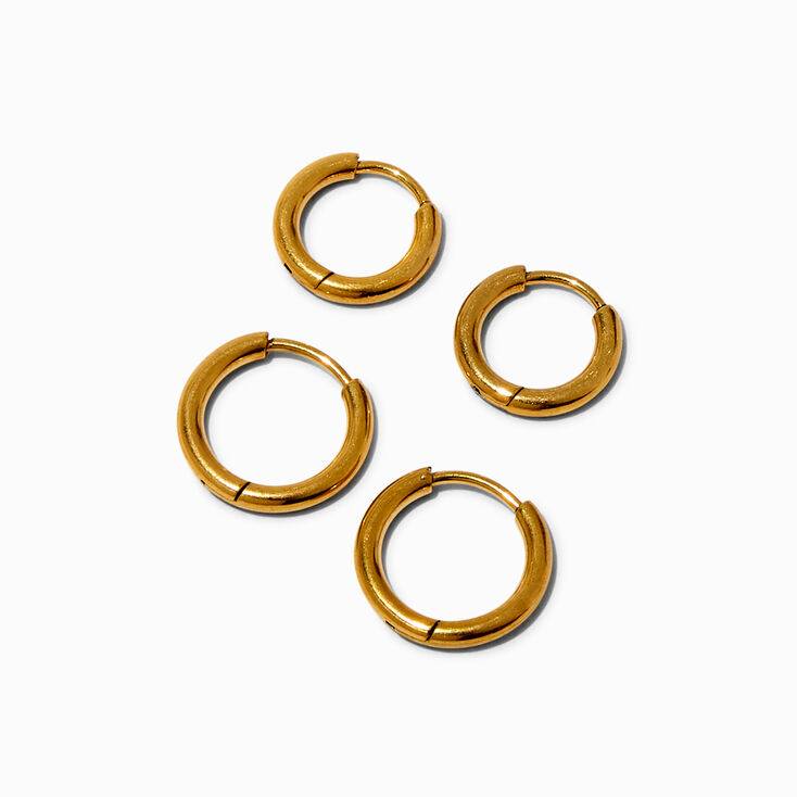 Cr&eacute;oles en acier inoxydable couleur dor&eacute;e - Lot de 2,