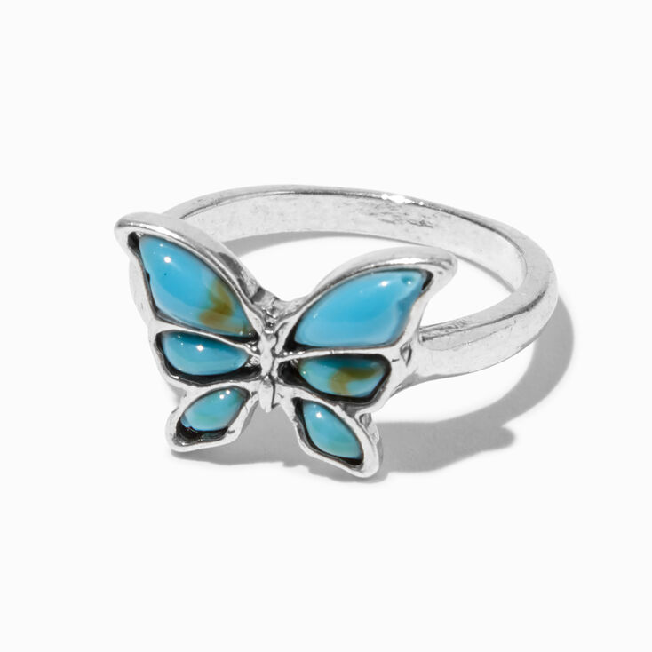 Turquoise Butterfly Cowgirl Rings - 6 Pack,