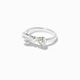 Bague n&oelig;ud strass iridescent couleur argent&eacute;e,