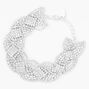 Silver-tone Rhinestone Braided Chain Bracelet,