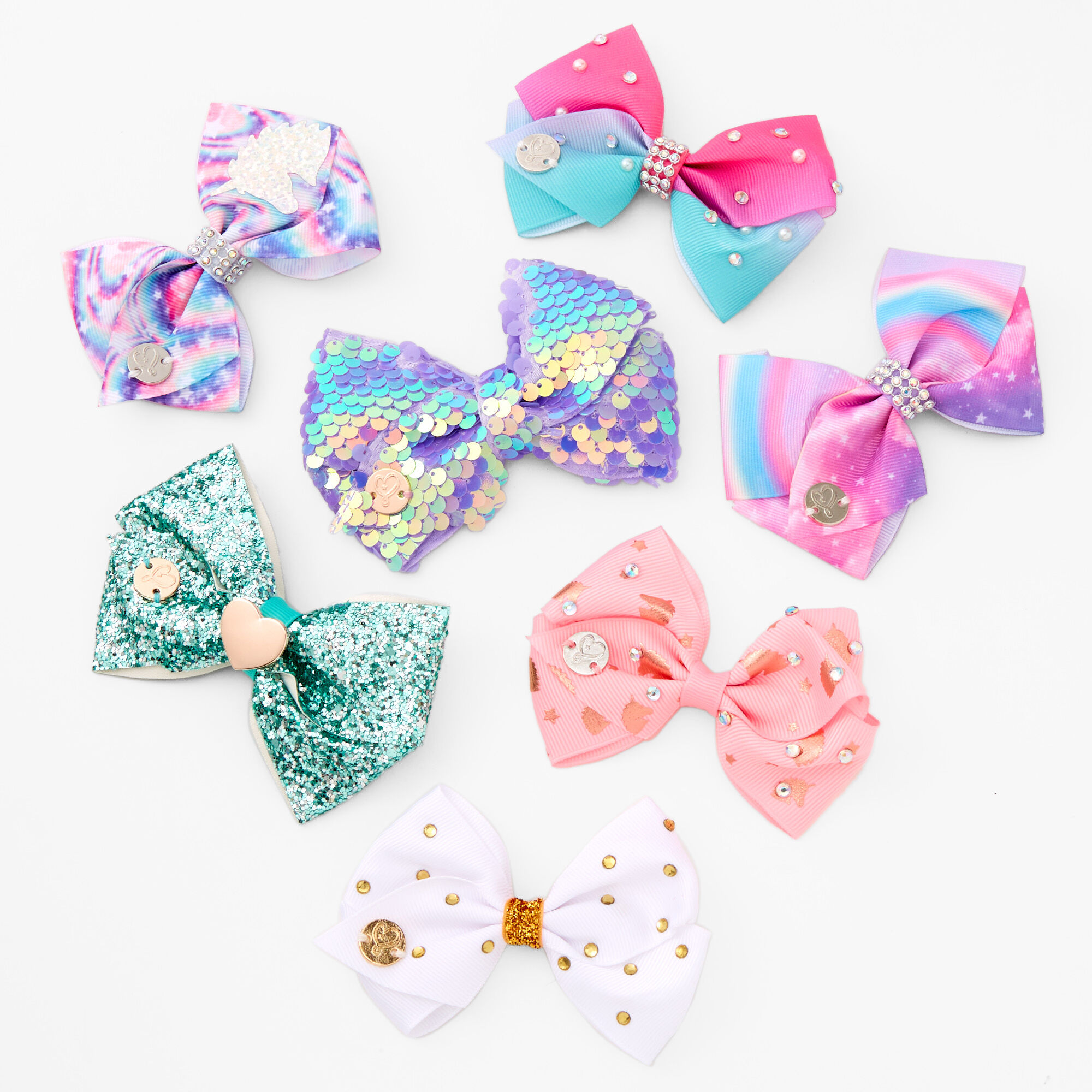 JoJo Siwa™ Mini Glitter Hair Bows - 7 Pack,