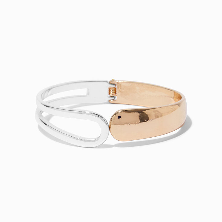Mixed Metal Hinged Cuff Bracelet ,