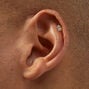 Gold-tone Titanium Cubic Zirconia Ball 18G Stud Threadless Cartilage Earrings - 3 Pack,