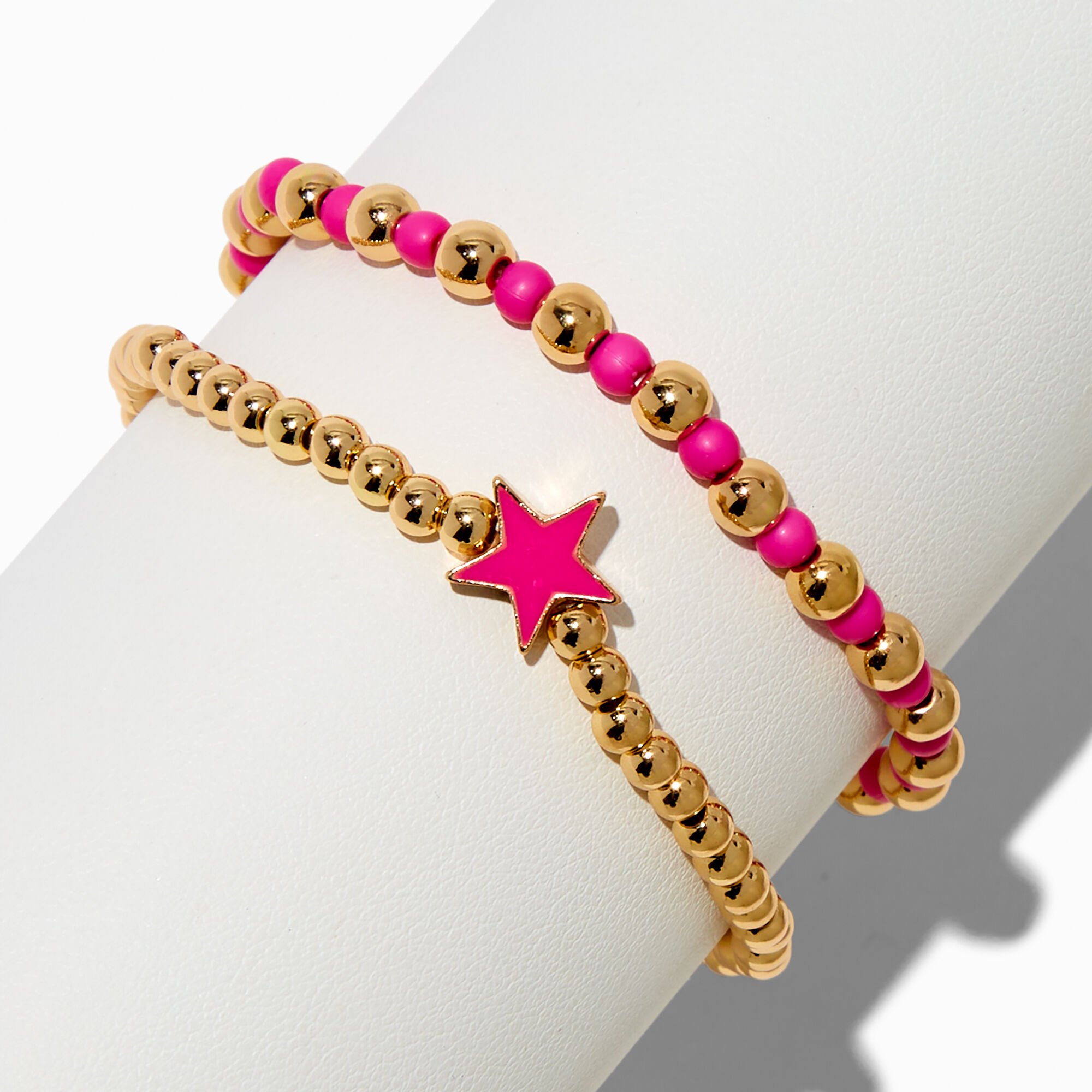 Hot Pink Star Stretch Bracelets - 2 Pack,