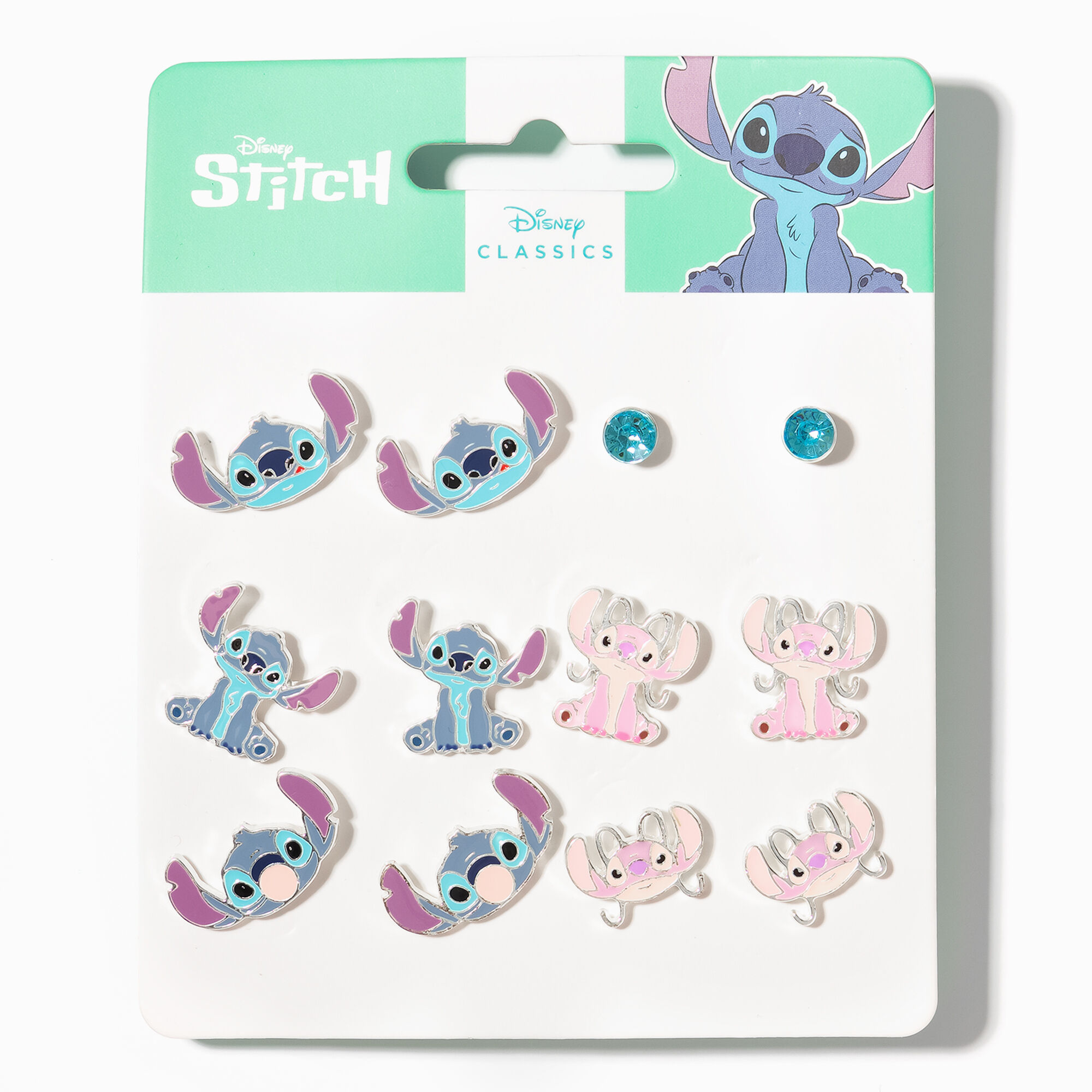 View Claires Disney Stitch Earring Set 6 Pack Silver information