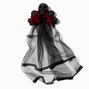 Black Skulls &amp; Red Roses Veil Headband,