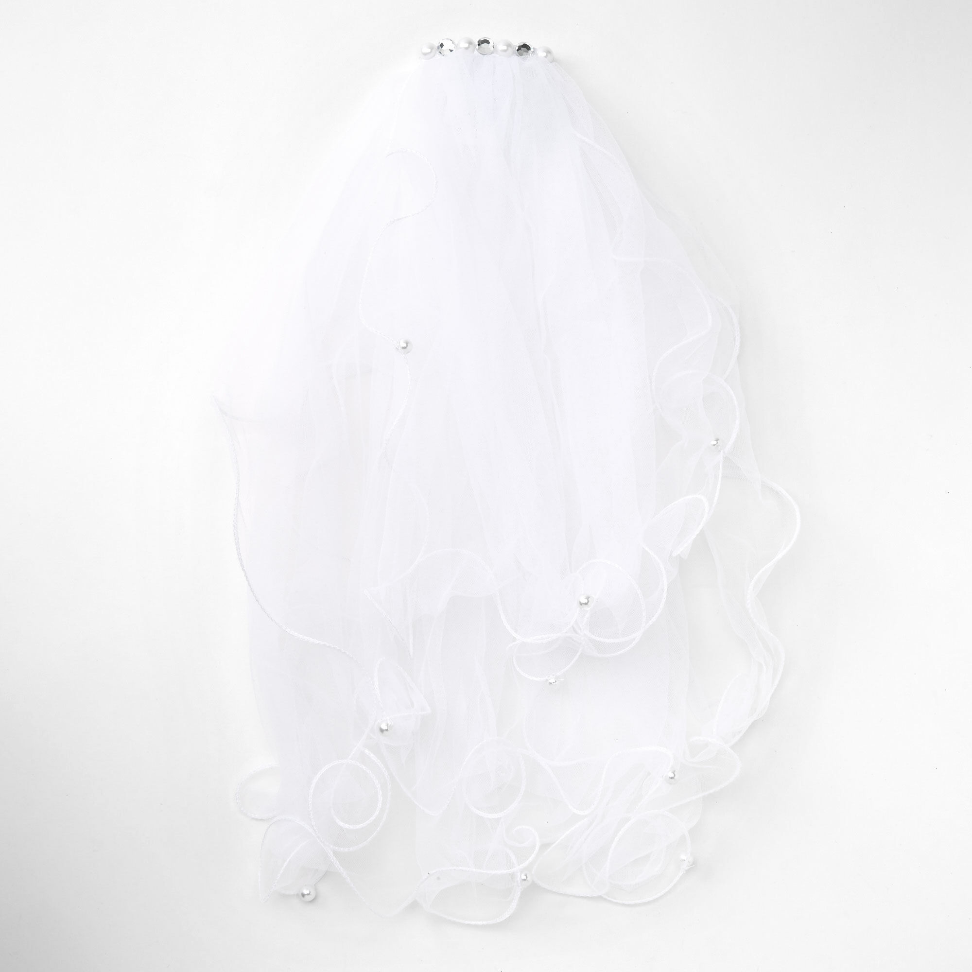 Claire s Club Pearl Bridal Veil White