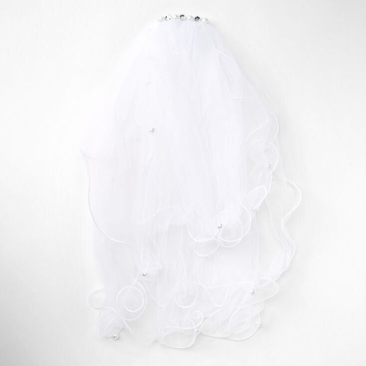 Claire&#39;s Club Pearl Veil - White,