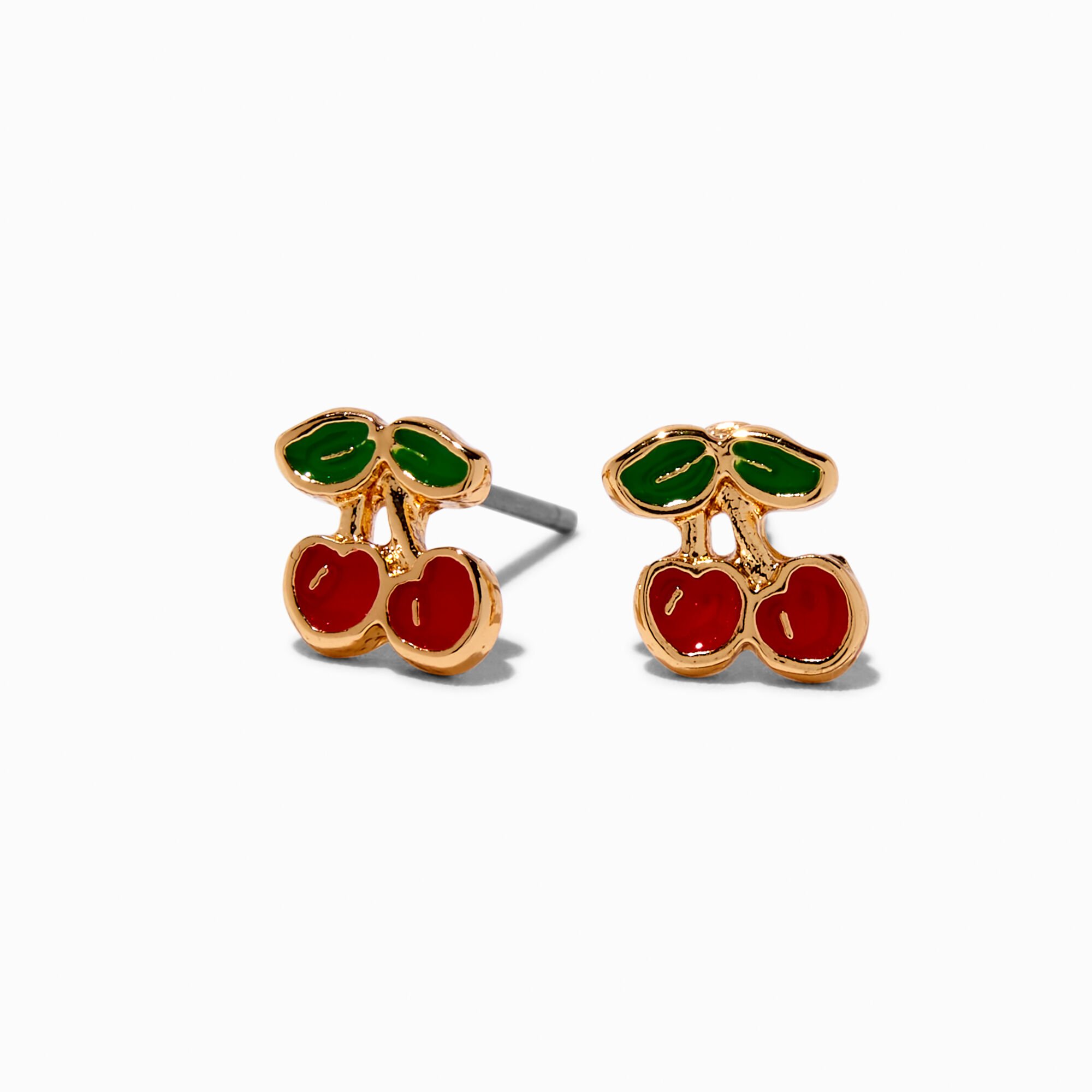 Gold-tone Cherry Stud Earrings,