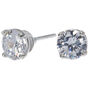 Sterling Silver Cubic Zirconia 6MM Round Stud Earrings,