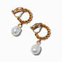 Pearl &amp; Gold-tone Twist Hoop Clip On Earrings,