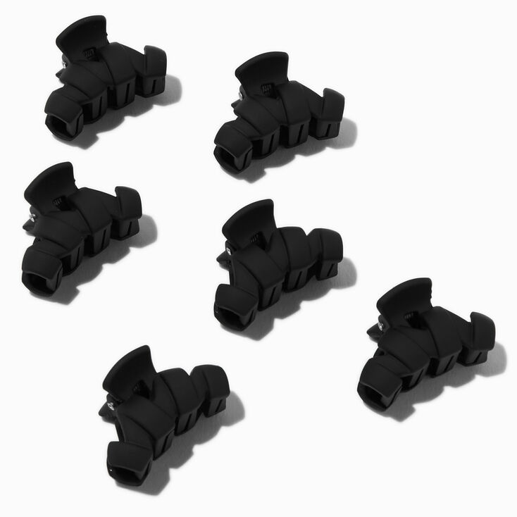 Black Zig Zag Athletic Hair Claws - 6 Pack,