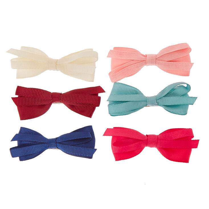 Claire's Club 6 Pack Preppy Hair Bow Clips | Claire's US