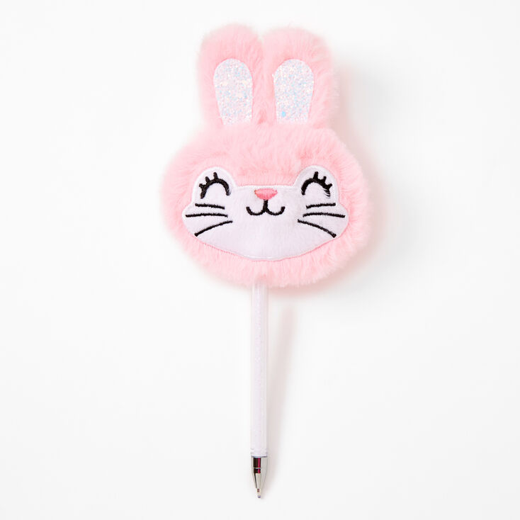 Bunny Rabbit Face Plush Pen - Pink,