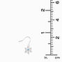 Sterling Silver Snowflake Drop Earrings - White,