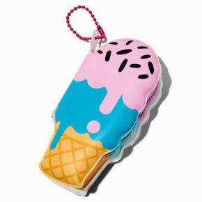 Puffy Ice Cream Cone Mini Diary Keychain,