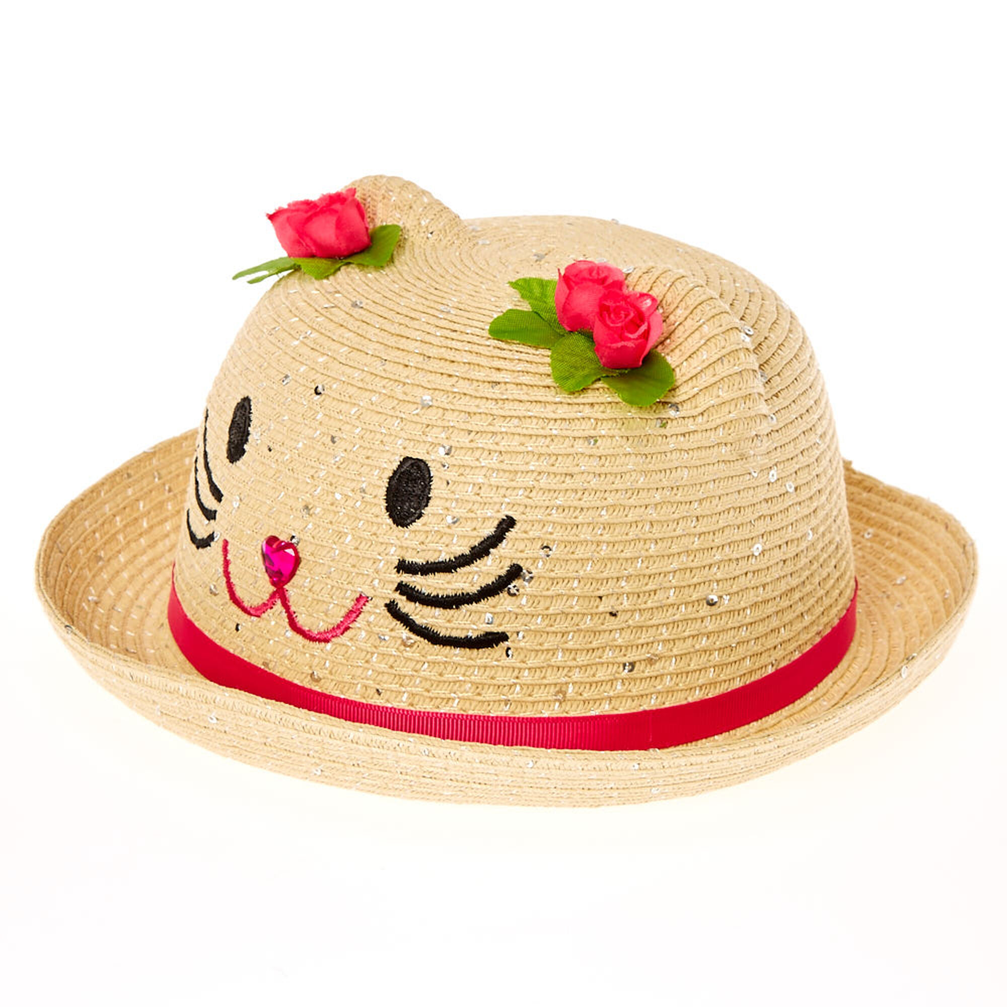 Claire S Club Avery The Cat Straw Hat Claire S Us