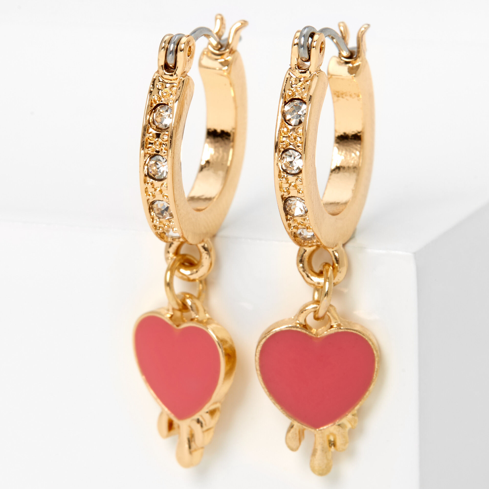 Claire's heart cheap hoop earrings