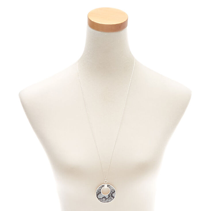 Silver Snake Skin Pendant Necklace,