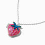 Strawberry Heart Locket Mood Pendant Necklace,