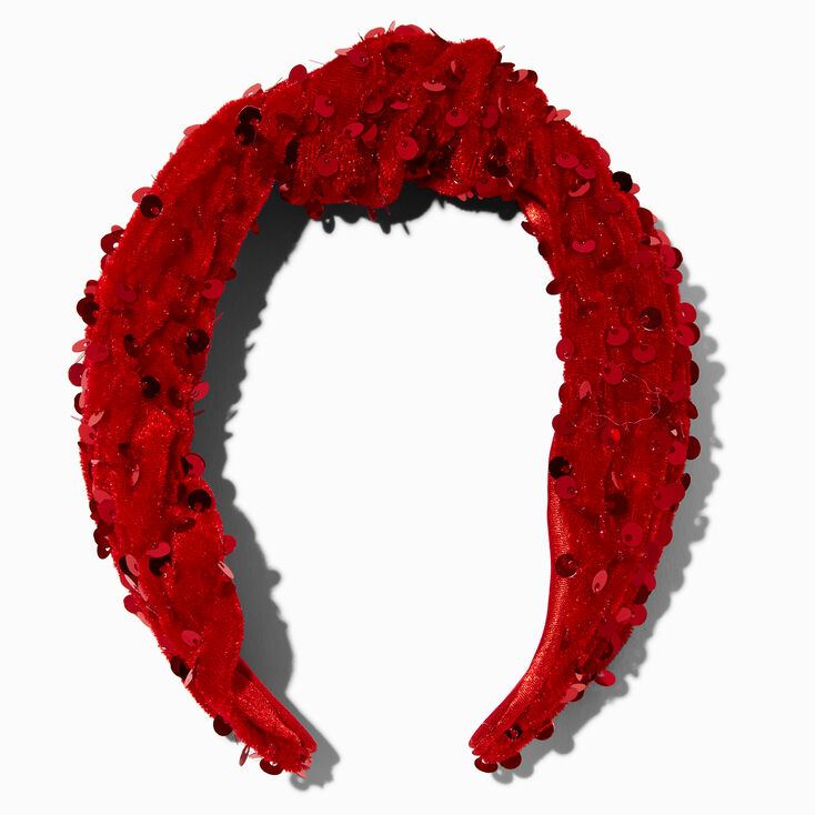 Red Sequin Knotted Headband,