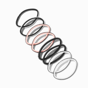 Coral Mixed Rubber Grip Athletic Hair Ties - 8 Pack,