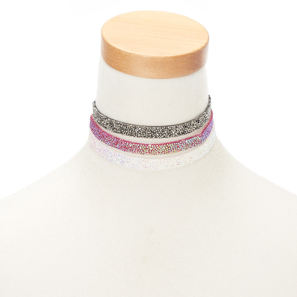 Embellished Choker Necklaces - 3 Pack,