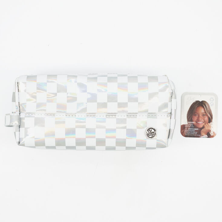 Sky Brown&trade; Checkered Pencil Case&ndash; Holographic,