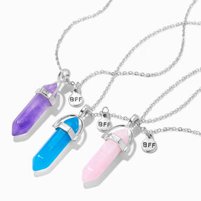 Best Friends Mystical Gem Pendant Necklaces - 3 Pack,