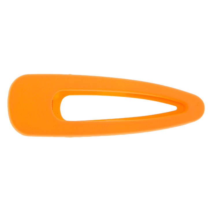 Claire's Grosse barrette clic-clac - Orange fluo