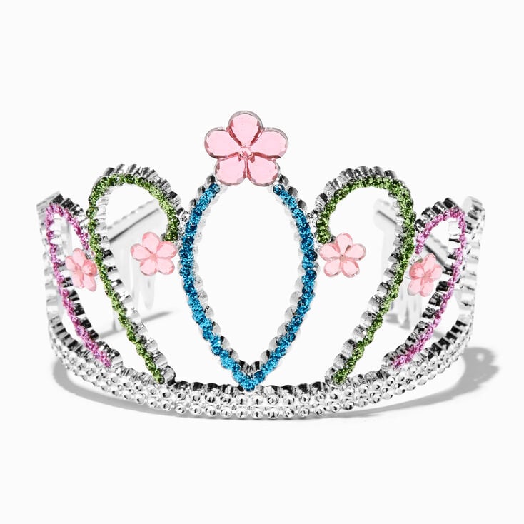 Claire&#39;s Club Pink Daisy Silver Tiara,