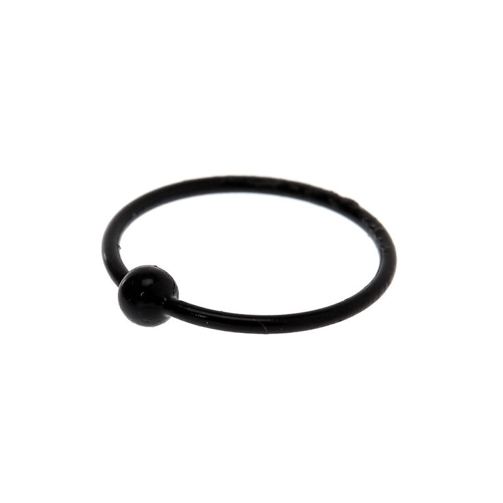 Anneau de piercing de nez perl&eacute; 22&nbsp;g couleur argent&eacute;e - Noir,
