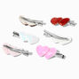 Valentine&#39;s Day Glitter Hearts Hair Clips - 6 Pack,