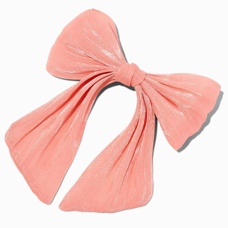 Pink Organza Hair Bow Clip,