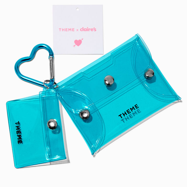 T H E M E x Claire&#39;s Blue Heart Keychain Pouch - 2 Pack,