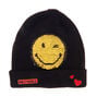 Bonnet noir et jaune &agrave; sequins Smiley World,