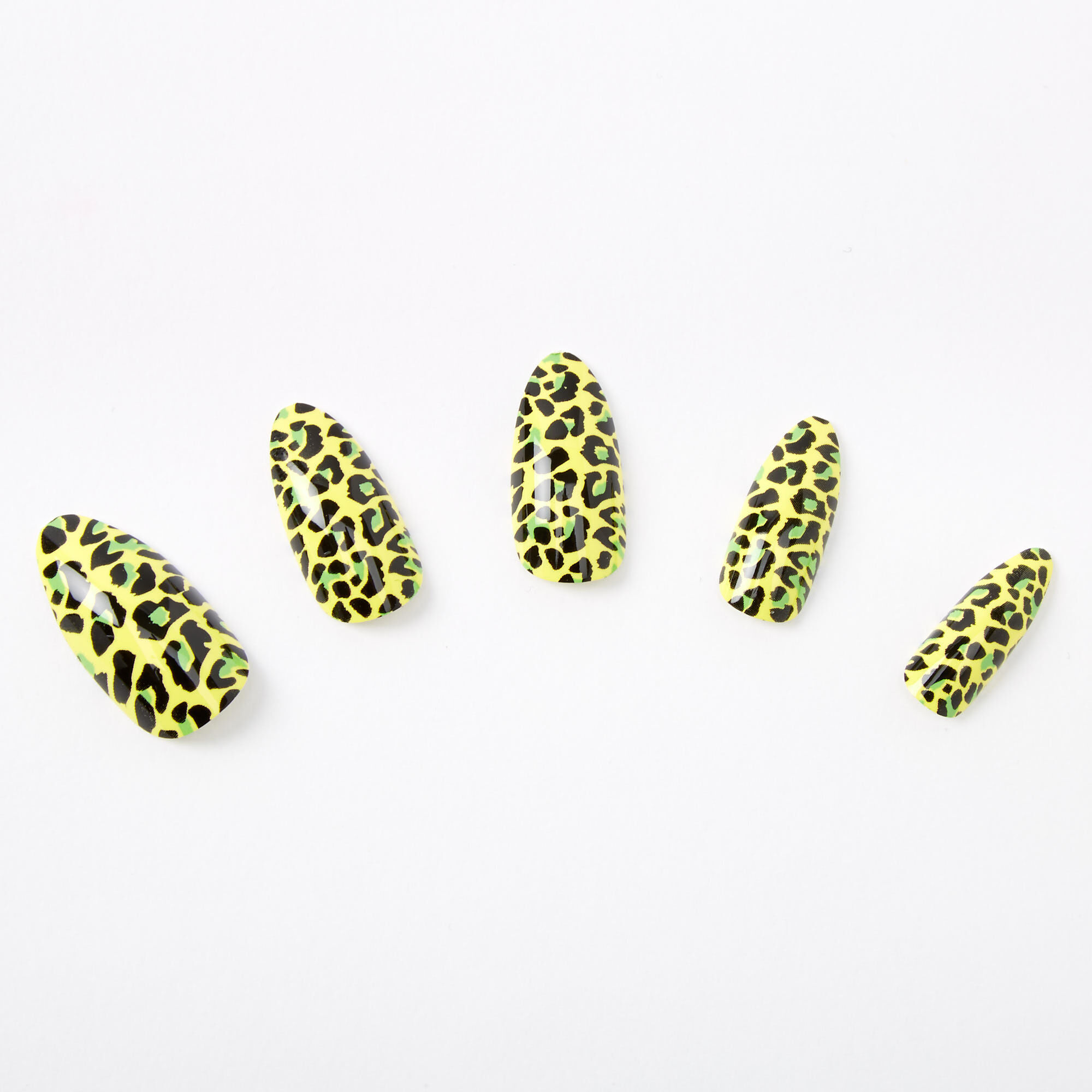 Faux ongles stiletto léopard fluo - Lot de 24,
