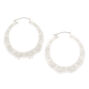 Silver 60MM Bamboo Hoop Earrings,