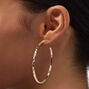 Gold-tone Graduated Hammered Hoop Earrings - 3 Pack,