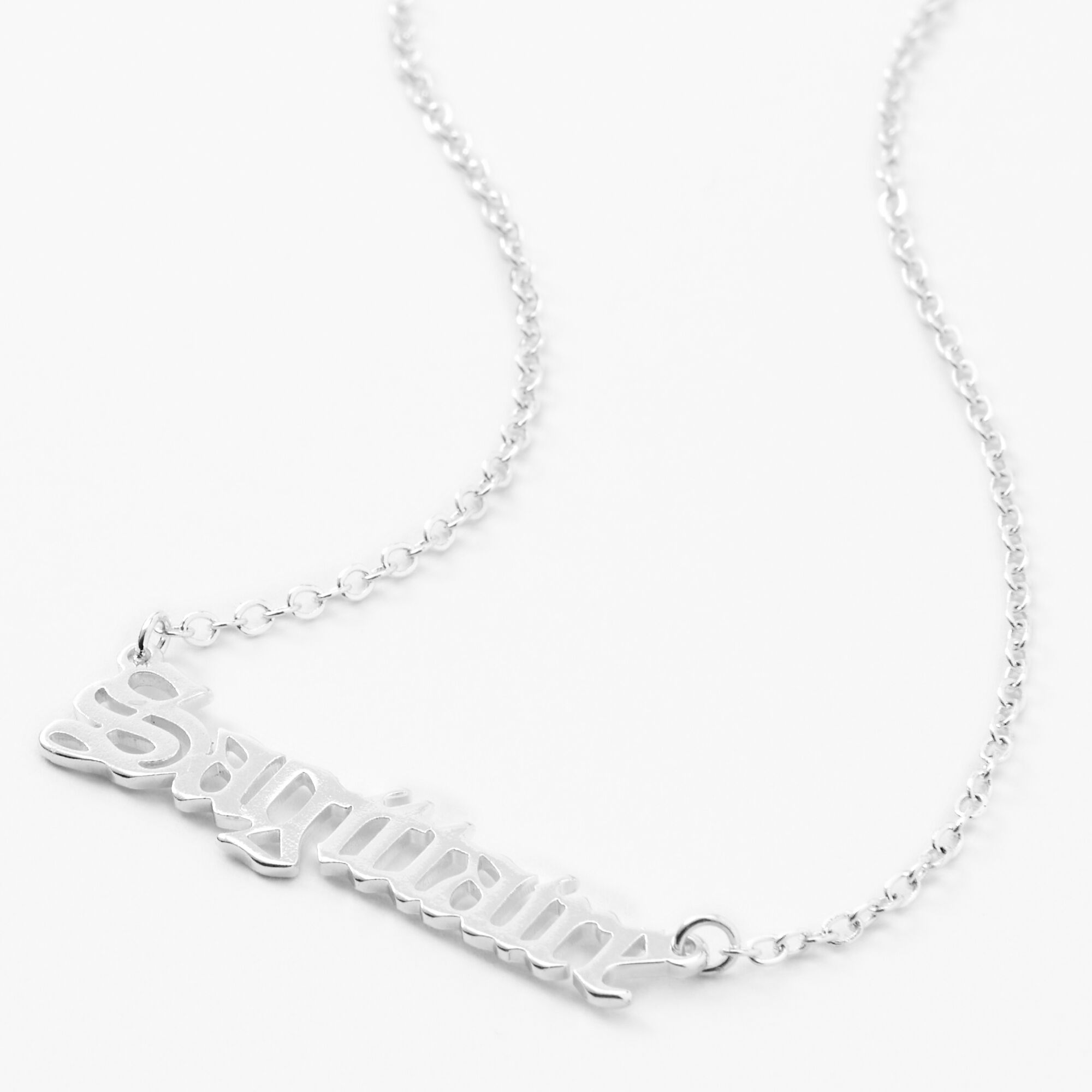 Collier à pendentif signe du zodiaque gothique couleur argentée - Sagittaire,