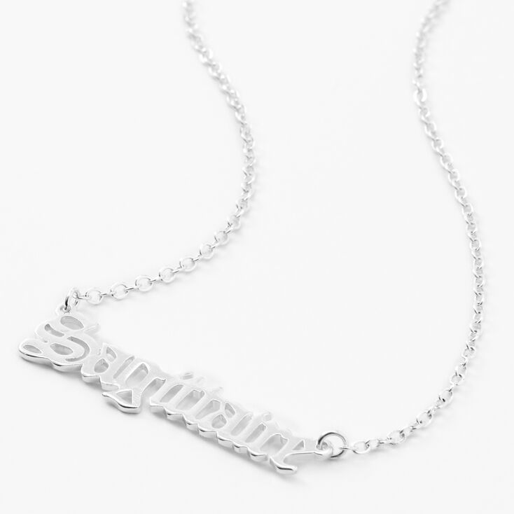 Collier &agrave; pendentif signe du zodiaque gothique couleur argent&eacute;e - Sagittaire,