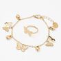 Claire&#39;s Club Gold Heart Butterfly Jewelry Set - 3 Pack,