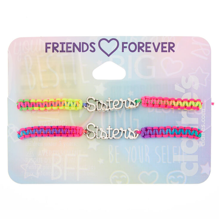 Rainbow Adjustable Sisters Bracelets - 2 Pack,