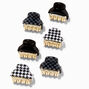 Houndstooth &amp; Checks Mini Hair Claws - 6 Pack,