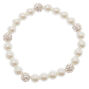 Silver Pearl &amp; Fireball Stretch Bracelet,